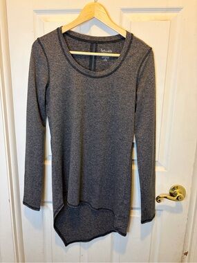 Splendid Studio Charcoal Gray Asymmetrical Long Sleeve Crewneck Tunic